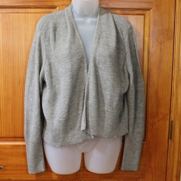 Eileen Fisher Gray Alpaca High Low Cardigan Sweater Set Medium - Picture 5 of 16